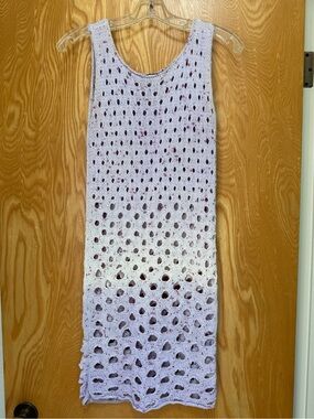 Lavender Gradient Crochet Mini Dress